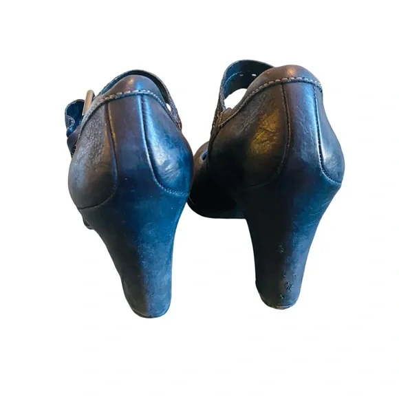 Ecco Black Leather Mary Jane Pumps 37 - Picture 3 of 7